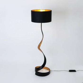 Állólámpa Vortice, fekete/arany, magasság 157 cm, vas kép