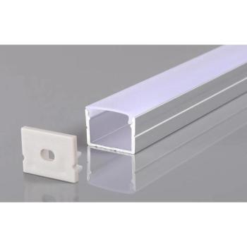 Alumínium profil LED szalaghoz 19*13mm, ezüst/fehér fedő, 2 méter, Optonica, 5133 kép