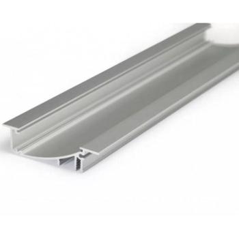 Aluminium profil LED szalaghoz , 2 méter/db , oldalfalba , lépcsőbe építhető , FLAT8 , eloxált kép