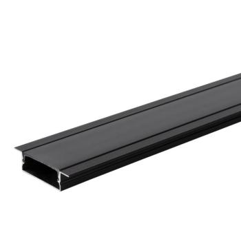 Alumínium profil LED szalaghoz 41*10mm, fekete/fekete fedél, 2 méter, Optonica, 5117 kép