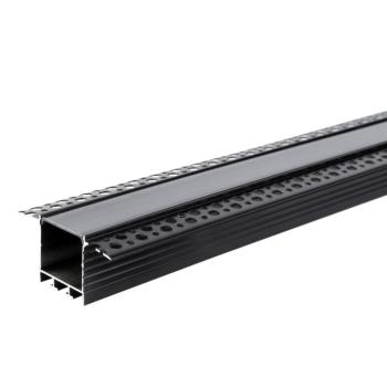 Alumínium profil LED szalaghoz 71,5*35mm, fekete/fekete fedő, 2 méter, Optonica, 5124 kép