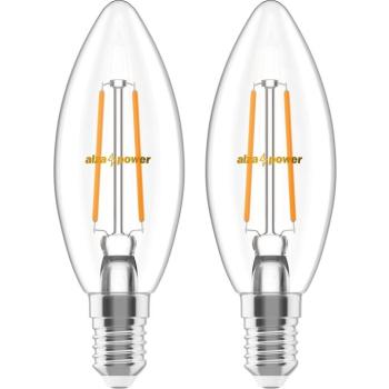 AlzaPower LED 6-55W, E14, 2700K, Filament, szett, 2db kép