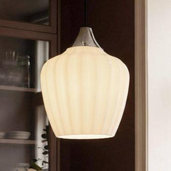 Amalfi függő világítás, opálfehér, Ø 25 cm, üveg, E27, dugasz kép