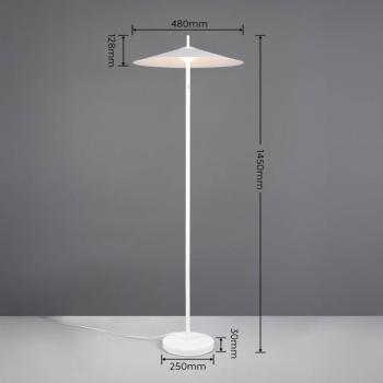 Amalo LED álló lámpa, matt fehér, magasság 145 cm, fém, CCT kép