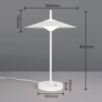 Amalo LED asztali lámpa, matt fehér, magasság 46 cm, fém, CCT kép