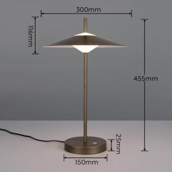 Amalo LED asztali lámpa, platina színű, magasság 46 cm, fém, CCT kép