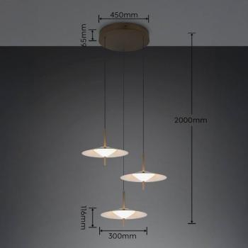 Amalo LED lógó lámpa, platina színű, Ø 67 cm, fém, CCT, 3 izzós