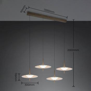 Amalo platina színű LED lógó lámpa, hossza 146 cm, CCT, 4 izzós kép