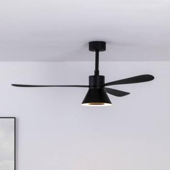 Amelia Cone L LED mennyezeti ventilátor, fekete, csendes, 132 cm kép