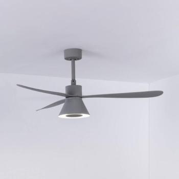 Amelia Cone L LED mennyezeti ventilátor, szürke, egyenáramú, csendes, 132 cm kép