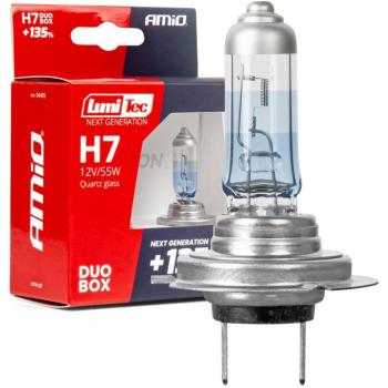 AMIO Izzó, H7, 12 V, 55 W, PX26d, +135%, 2 db kép