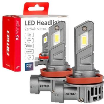 Amio LED H8/H9/H11, 2 × 25 W - fehér (P20d foglalat), 2 db kép