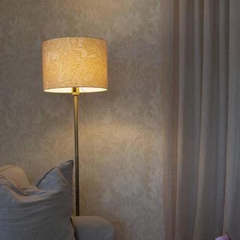 Amy álló világítás, sárga/arany, magasság 150 cm, textil, E27 kép