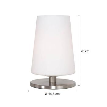 Ancilla asztali lámpa, acél, magasság 26 cm, fém, üveg, E27 kép