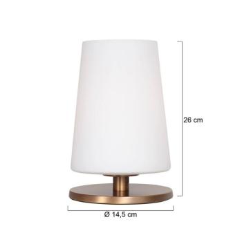 Ancilla asztali lámpa, bronz, magasság 26 cm, fém, üveg, E27 kép