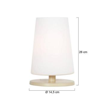 Ancilla asztali lámpa, krém színű, magasság 26 cm, fém, üveg, E27 kép