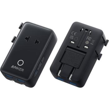 Anker Nano 20 W 2 x USB-C, 2 x USB, adapterekkel UK/US/AU/EU aljzathoz, fekete kép