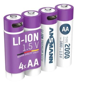 ANSMANN Li-ion AA akkumulátor 2000mAh USB-C 4db/csomag kép