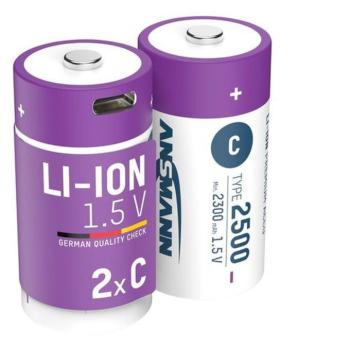 ANSMANN Li-ion baby akkumulátor 2500mAh USB-C 2db/csomag kép