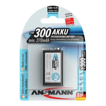 ANSMANN Ni-MH 9V/6LR61 300 mAh akkumulátor 1 db/csomag kép