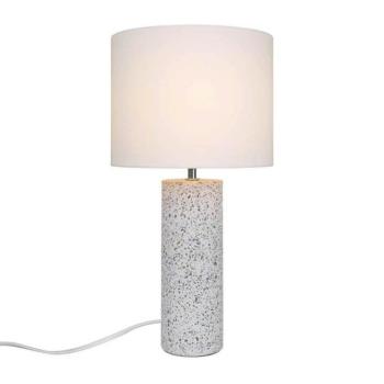Antiga asztali világítás, fehér, magasság 50 cm, szövet/kő kép