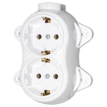 ANTIQUE DOUBLE SOCKET GERMAN TYPE 16А 250V WHITE kép