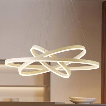 Arcchio Albiona LED lógó világítás, bézs, 3 gyűrű, Ø 80 cm kép