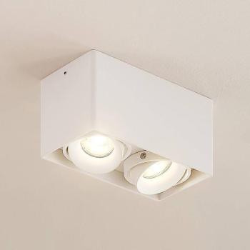 Arcchio Kubika downlight, 19 cm, fehér, 2-lámpás, fém kép