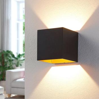 Arcchio LED-es fali lámpa Zuzana, szögletes, fekete, 10 cm széles kép