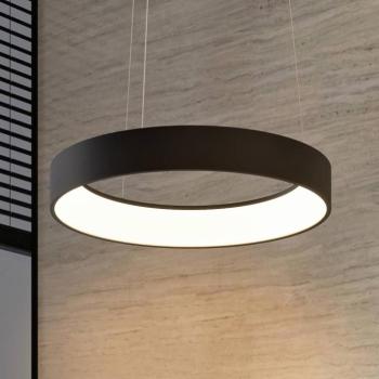 Arcchio LED-es függőlámpa Aleksi, Ø 60 cm, fekete, fém, CCT kép
