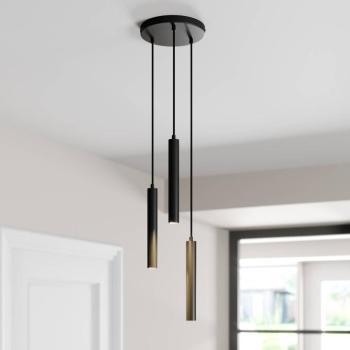 Arcchio LED-es függőlámpa Franka, 3 lámpás, Ø 24 cm, fekete kép