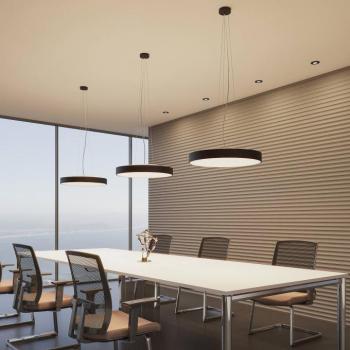Arcchio LED-es függőlámpa Vanida, fekete, Ø 60 cm, fel/le, fel/le kép