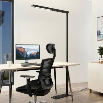 Arcchio LED-es irodai állólámpa Tamilo, fekete, fém, 194cm kép