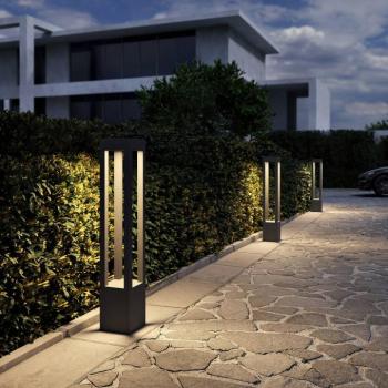 Arcchio LED-es oszloplámpa Lienna, 90 cm, szürke, fém, IP65 kép