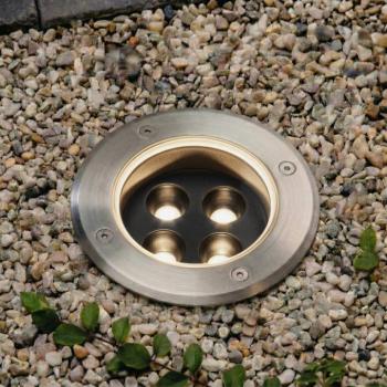 Arcchio LED-es padlóba süllyeszthető spotlámpa Thentos, Ø 12 cm, 40°, nikkel, kép