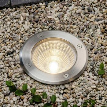 Arcchio LED-es padlóba süllyeszthető spotlámpa Thentos, Ø 12 cm, 60°, nikkel,