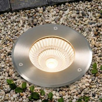 Arcchio LED-es padlóba süllyeszthető spotlámpa Thentos, Ø 18 cm, 60°, nikkel, kép