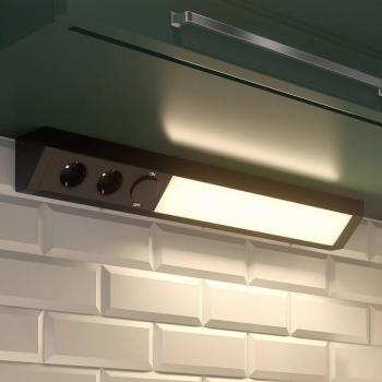 Arcchio LED-es szekrény alatti lámpa Ovano, 62 cm, fekete, alumínium kép
