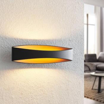 Arcchio LED fali lámpa Jelle, 44 cm, fekete/arany, fel/le, fel-le kép