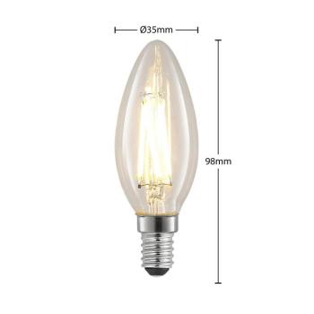 Arcchio LED izzó, izzószálas, gyertya alakú, E14, 4 W, átlátszó kép