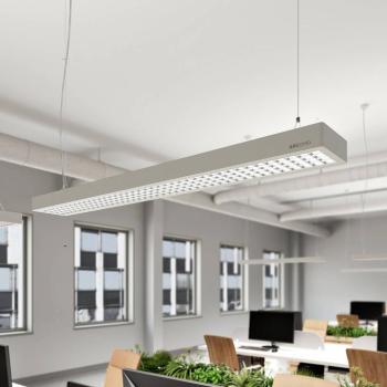 Arcchio Susi LED irodai függesztéklámpa, ezüst, 120 cm, 4000K, DALI kép