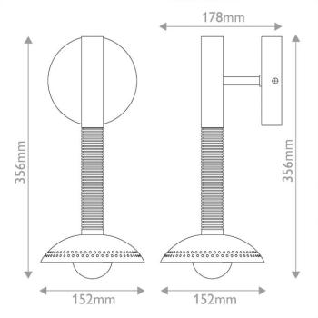 Arden LED fali világítás, matt fekete, magasság 36 cm, fém, dimmelhető fényerő kép