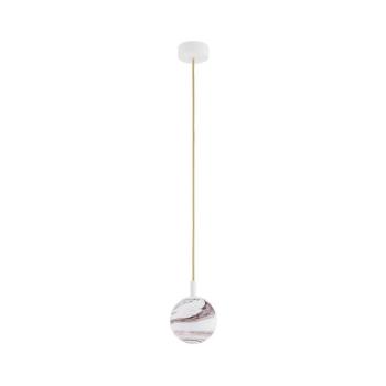 Argon 8451 - Csillár zsinóron ALMIROS 1xE14/7W/230V átm. 12 cm alabástrom fehér/arany 8451 kép