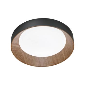 Arka LED mennyezeti lámpa, Ø 40 cm, fekete/faoptika, fém CCT kép