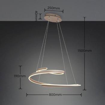 Arlington LED függő lámpa, bézs színű, hossza 80 cm, fém, CCT kép