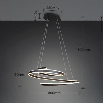 Arlington LED függő lámpa, matt fekete, hossza 80 cm, fém, CCT kép