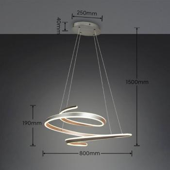 Arlington LED függő lámpa, matt nikkel, hossza 80 cm, fém, CCT kép