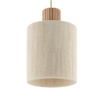 Arlo függő világítás, bézs, textil/fa, Ø 40 cm, 3 izzós kép