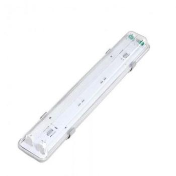 Asalite Prémium IP65 Por-és Páramentes Armatúra 2x60cm T8 LED Csőre Előkészítve (2x9W fénycső nem tartozék) kép
