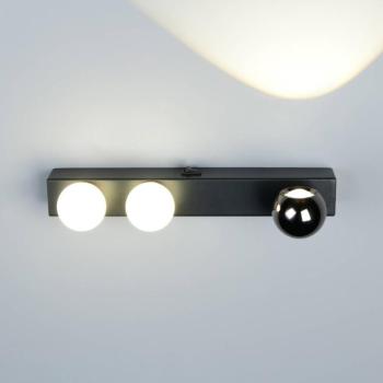 Arpino LED fali világítás, fekete, szélesség 30 cm, fém, 3 izzós. kép
